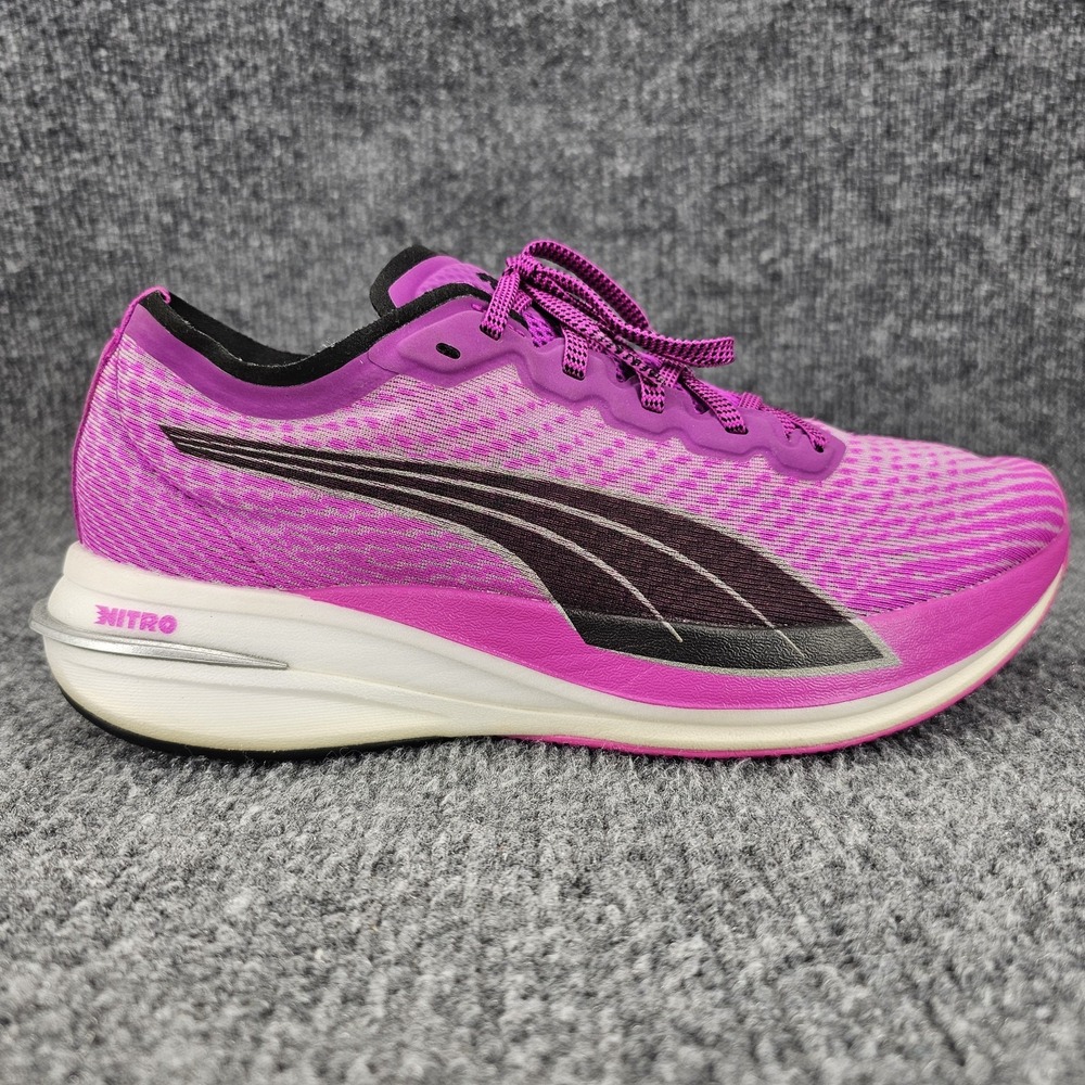 Puma Deviate Nitro Women's Size‎ 9 Deep Orchid Black Daily Trainer Running Shoes